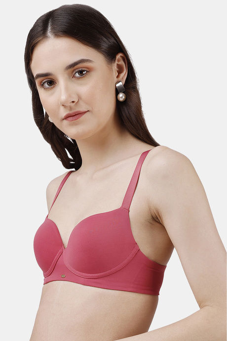 Soie Padded Non Wired Medium Coverage T-Shirt Bra - Desert Rose — image 3